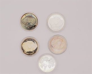 1 troy oz of silver each. Commemorative Albuquerque balloon fest coins. Sold as set. 