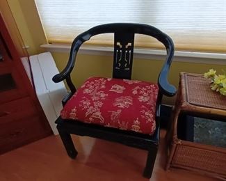 Pair of Asian barrel back chairs