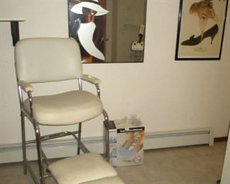 Leather High Seat with Ottoman ~ Frosted Mirror ~ Vogue Print