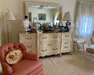 French provincial dresser and mirror