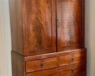 Beautiful Antique armoire/ linen press cabinet, probably Philadelphia/ Ohio piece