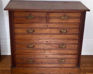 Antique Eastlake walnut Tall chest of drawers/ dresser