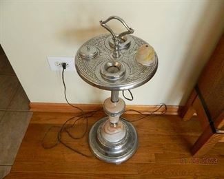 antique floor ashtray w/lighter and lighted base