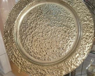 Set of two.  Can be separate.  Heavy gold plated serving dishes.