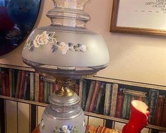 Light blue floral lamp