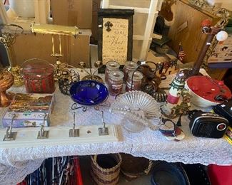 Misc home decor, candles, portable radios, small heater etc