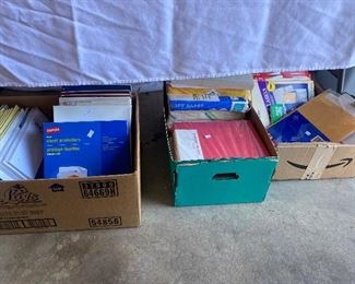 copy paper, writing paper, colored paper, envelopes, etc 