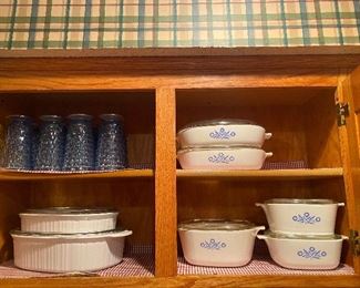 Cool blue drink ware, Corning wear