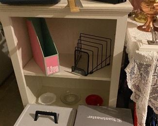 brand new coffee maker, small bookcase, scanner etc 