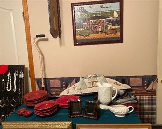 Canes, dishes, bookends , dishes