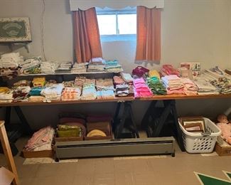 A panorama of all the kitchen/bath/bedroom towels/sheets, tablecloths, etc.
