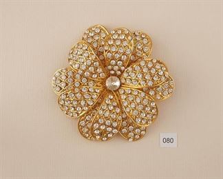 Barocas gold tone Brooch in a large flower form, 3 5/8” in diameter. 