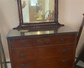 Vintage Mahogany Chest with Mirror