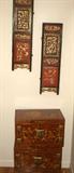VINTAGE PAIR OF ASIAN PANELS & PAIR OF ASIAN CHEST