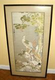 VINTAGE ASIAN HANDSTICHED SILK WALL ART