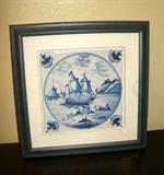 18th CENTURY BLUE DELFT WALL TILE PLAQUE