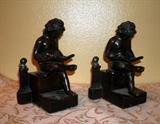 VINTAGE CAST IRON FIGURAL BOOKENDS