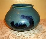 VINTAGE HANDMADE BLUE INK POTTERY VASE