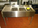 THREE COMPARTMENT STAINLESS STEEL SINK