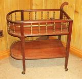 VINTAGE MAHOGANY WOOD WAGON CART