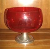 STERLING SILVER RUBY RED BOWL