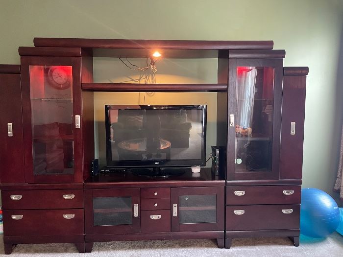Entertainment center— tv not included
