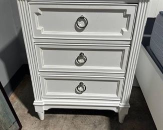 Stone and Leigh White 3 Drawer Nightstand