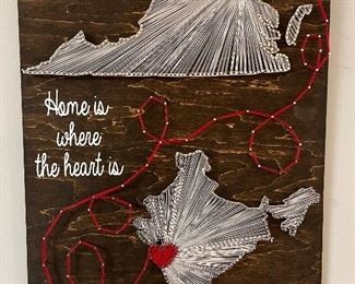 "Home is Where the Heart Is" original mixed medium on wood