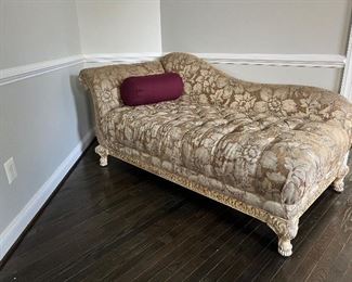 Schnadig Chaise lounge with wood accents (70"W x 35"D x 35"H)