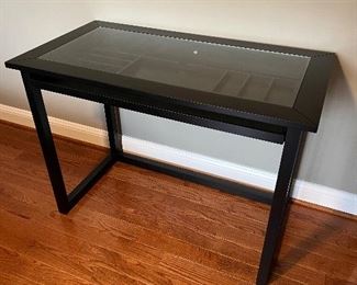 Office Star Glass top 1 drawer desk