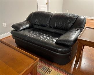 Leather loveseat