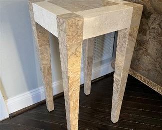 Marquis Collection of Beverly Hills polished granite end table (14"W x 14"D x 27"H)