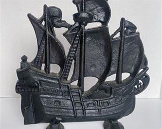 Cast Iron Schooner Doorstop