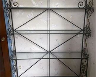 Metal Scroll Glass Shelf