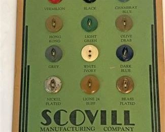 Scovill Salesman Sample Button Card 