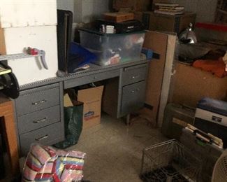 metal desk and stuff 