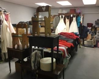 Furniture, dresses, Storage unit contents 