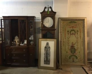 Furniture, clock, large framed art