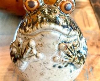SOLD:  Ceramic Frog. He's just happy to be here.