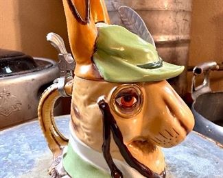 SOLD - Gentlemen's Rabbit Beer Stein. Made in Germany with love!