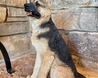 SOLD - German Shepherd Sculpture. Begging for pets and a good home!