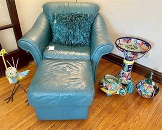 SOLD-ALL A Deal on Teal! Shop all our turquoise finds at the sale! SOLD: Teal Club Chair & Ottoman.