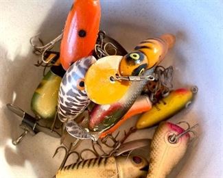 $6 each. Vintage wooden lures.