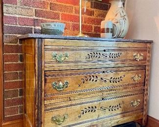$250. Marble Top Three Drawer Antique Dresser. You move!