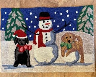 SOLD Hooked Decorative Wool Christmas Rug.