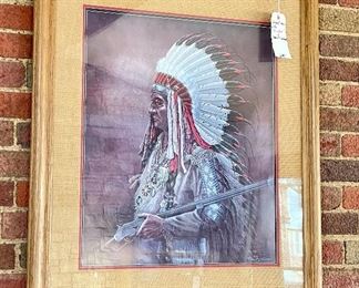 $200. "The Chief" Framed Artwork by Robert C. Swanson.