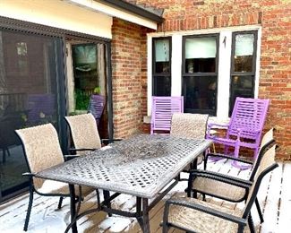 SOLD. Outdoor Patio Table with Six Chairs. 