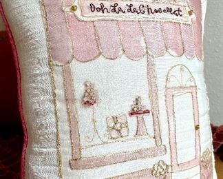 $12. Ooh La La Chocolat Embroidered Pillow. 