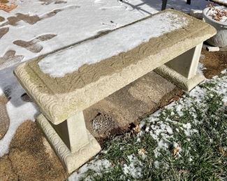 SOLD Concrete Bench. Snow not included.