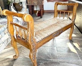 SOLD Rush Seat Bench. Very sturdy!